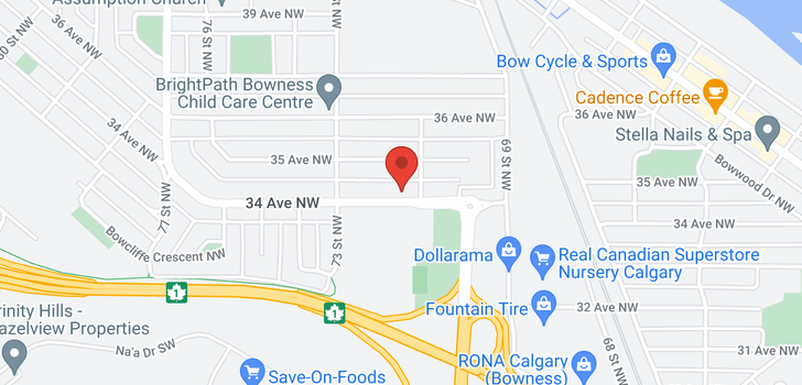 map of 7312 34 Avenue NW